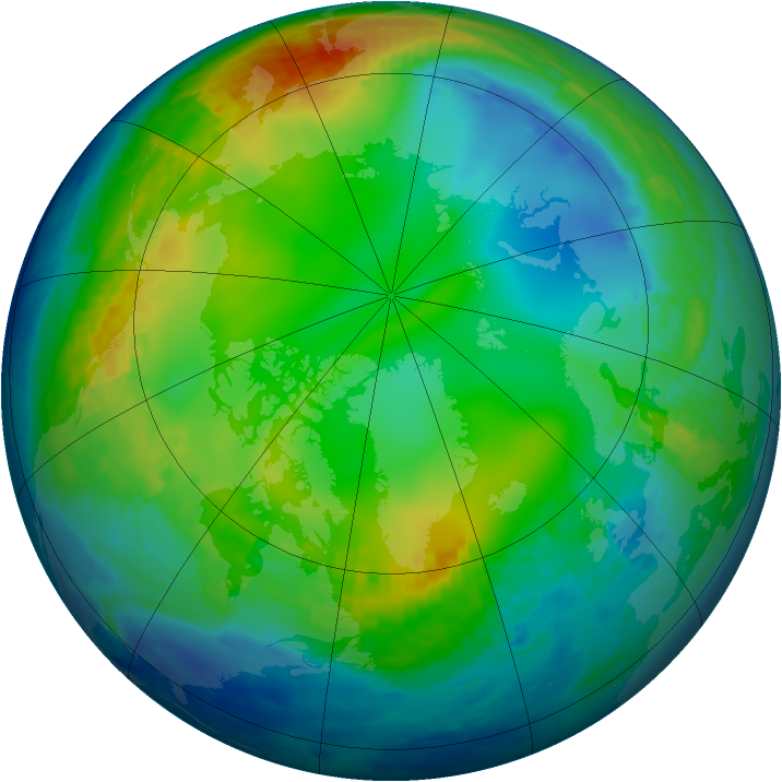 Arctic ozone map for 29 November 2001